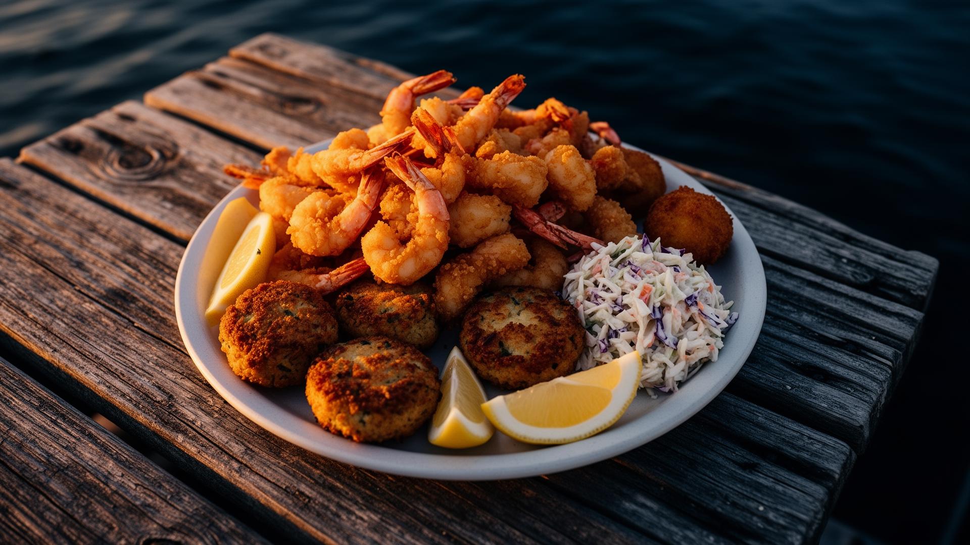Coastal seafood platter at Compass Grill